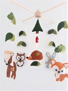Animaux de la forêt <span class=keywords><strong>mobile</strong></span> pour bébé cadeau de douche de bébé nouveau cadeau pour bébé animaux en feutre jouet <span class=keywords><strong>mobile</strong></span> forestier forestier - Product Image 5