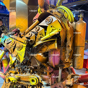 Escultura <span class=keywords><strong>de</strong></span> Robot Motociclista Punk - Diseño Personalizado Hecho a Mano, Decoración <span class=keywords><strong>de</strong></span> Jardín <span class=keywords><strong>de</strong></span> <span class=keywords><strong>Hierro</strong></span> Forjado <span class=keywords><strong>de</strong></span> Metal Pesado, Gran Escultura Artística - Product Image 6