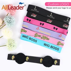 AliLeader New Arrival Edge Lace Melt Band Custom Logo Size Color Front Lace Wig Elastic Band with Ear Protector Pads Covers Muff