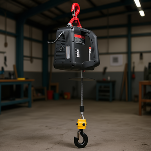 Polipasto Eléctrico de 1500W con Cable de Acero de 25 Pies de Altura de Elevación, Operación Manual, Grúa Eléctrica Portátil - Product Image 2