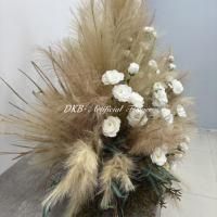 Grosir tengah meja pernikahan populer bola bunga buatan Centerpiece kustom Pampas untuk meja Sweetheart