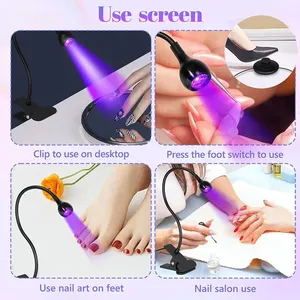 Lampe UV LED pour Séchage des Ongles, Séchoir de Bureau pour Gel et Adhésif, Séchage Rapide 5W avec Tête Réglable et Pédale - Product Image 5