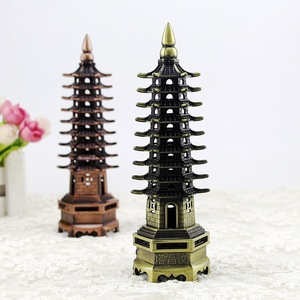 Miniatura de la Pagoda Wenchang de 9 Pisos, Adorno Metálico para Mesa, Decoración para el Hogar, Regalo de Año Nuevo Chino o de Inauguración de Casa - Product Image 4