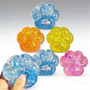 Glitter Cat Paws Ball <b>Squishy</b> Toy for Kids & Adults Sensory Fidget Stress Relief Slow Rise Malt Syrup Filled - Product Image 3