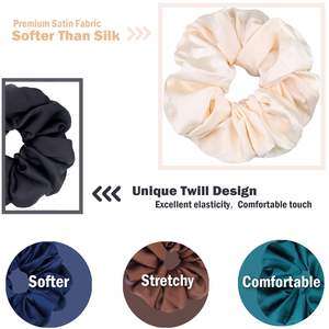 Coleteros de Satén de Color Puro, Versión Coreana, Bandas Elásticas para el Cabello para Mujer, 9 Colores, Accesorios para el Cabello en Oferta - Product Image 2