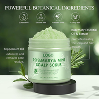Shampoing-Gommage 2-en-1 Menthe Romarin Marque Blanche, Nettoyant et Rafraîchissant Profond pour Cuir Chevelu, Réduit les Pellicules