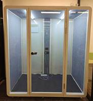 Cabine de réunion insonorisée moderne, modulaire, mobile et portable en aluminium pour l'extérieur, les appartements, les hôtels et les écoles