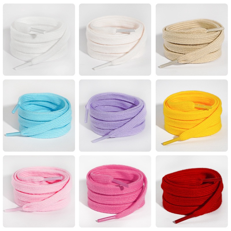 Wholesale Price Custom Colorful Flat Shoe Laces Elastic for Different Tips for Sneakers Brass Material 8mm Pair Replacement