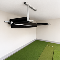 Écran de projection motorisé 4K HD pour simulateur de golf, ignifuge, silencieux, sans rebond, écran d'impact de golf rétractable à 3 couches