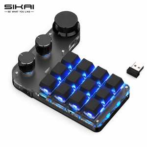 Teclado Mecánico Inalámbrico SIKAI de 12 Teclas y 3 Perillas Programables con Macros, 2.4G USB-C RGB <span class=keywords><strong>Mini</strong></span>, <span class=keywords><strong>para</strong></span> Edición - Product Image 1