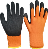 Gants de travail d'hiver en polyester 7 jauges, enduits de mousse de latex, gants de sécurité chauds pour la protection des mains industrielles