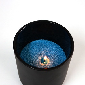 LANGXU populaire – Pot à <span class=keywords><strong>bougie</strong></span> en verre ambré dépoli noir avec fond en arc pour emballage de bougies parfumées pour la maison - Product Image 3