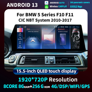 Autoradio multimédia Android 14 avec Snapdragon 665 15,5 pouces, CarPlay pour BMW Série 5 F10 F11 F18 CIC NBT 2011-2016 - Product Image 2