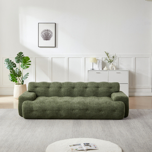 87.4-inch Cloud Series Modern Minimalist Button-Tufted Square Arm Three-Seater Chenille <b>Sofa</b> Set <b>Sofa</b> <b>Bed</b> Memory <b>Foam</b> Comfort - Product Image 1