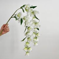 Carillon éolien suspendu fleur artificielle orchidée murale plante verte décoration fausse fleur ornement
