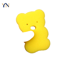 Éponge de bain ultra-douce en forme d'ours - Absorbante, non-muante, douce, beige clair pour bébés et enfants, soin du dos