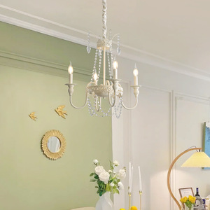 โคมไฟระย้าสไตล์ฝรั่งเศสแบบหรูหราเบาๆ บรรยากาศแบบอเมริกัน วินเทจ สำหรับห้องนอน ห้องรับประทานอาหาร พร้อมโคมไฟตกแต่งแบบเทียนสำหรับห้องนั่งเล่น - Product Image 6