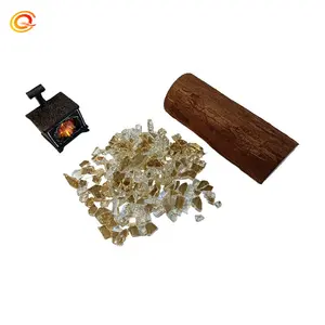 Fábrica de China Fire Glass Gold Reflective para Fire Pit Fire Place