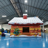 Décoration de sapin de Noël gonflable géant, tente de maison de Noël gonflable pour la décoration des fêtes