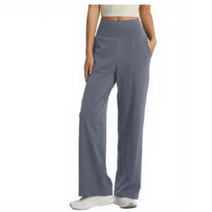<span class=keywords><strong>Pantalon</strong></span> de sport ample à jambes larges, respirant et décontracté, taille haute, coupe droite, style rétro en nylon pour <span class=keywords><strong>femme</strong></span> - Product Image 1