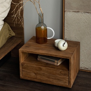 Muebles de Teca Importados, Mesa de Noche de Madera Maciza Pura, Dormitorio, Estilo Vintage Exquisito, Origen Chongqing, Modelo YJ - Product Image 3