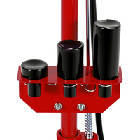 Cric hydraulique de sol en acier de 20 tonnes à commande automatique, type bouteille pour essieux, avec kit de rallonges (4) et roues rouges intégrées, pour réparation automobile