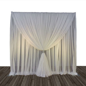 HL Brand Polyester Chiffon Simple <b>Party</b> Wedding Table <b>Backdrop</b> Panel Curtain Design Decoration - Product Image 1
