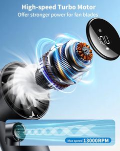 Ventilateur portable haute vitesse Turbo 4800mAh, mini ventilateur à main rechargeable USB Type-C, moteur sans balais, ventilateur de refroidissement extérieur - Product Image 4