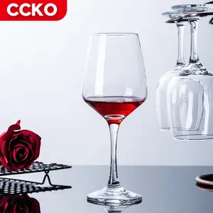 Lüks otel restoran Bar düğün hediye 250ml 350ml beyaz şeffaf kristal gözlük özel Logo kadeh gözlük cam kırmızı şarap şişesi seti