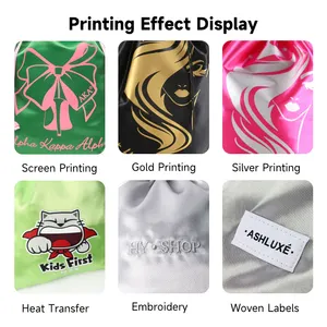 Customized Logo Printed Pink Jewelry Pouch Packaging Satin Drawstring Silk Bags