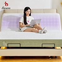 Lit électrique intelligent King Size fabriqué en usine OEM, couleur personnalisée, revêtement en cuir, modes de réglage multiples, favorise le ronflement