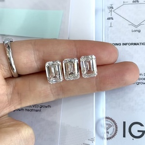 Qinglong Jewelry 1ct 1.5ct 2ct 3ct White Lab Grown Diamond Fancy Cut HPHT CVD Emerald Cut IGI Certified - Product Image 4