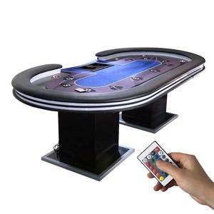 2023 LED Light Gambling Roulette Table Casino 94 Inch With 10 Seats Players Luxury Blackjack Piker Table For Casino Poker Club