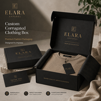 Boîte à vêtements en carton ondulé de qualité supérieure, emballage biodégradable pour vêtements avec logo en feuille d'or pour l'expédition de cadeaux vestimentaires