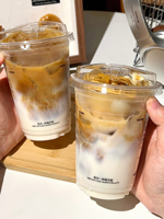 Gobelets en plastique PET à impression UV à paroi unique et logo personnalisé 8-32oz tasses à café glacées jetables transparentes avec couvercles vente en gros