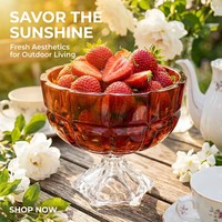 Colored Red Glass Fruit Bowl Pedestal Glass Footed Fruit Compote Home Table Decor Candy Snack Storage Bowl for Wedding Party