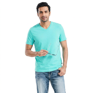 Camisetas Personalizadas OEM 2025 de Bajo Precio para Hombre, Lisas, Deportivas, de Secado Rápido, Transpirables, de Manga Corta y Cuello en V - Product Image 1