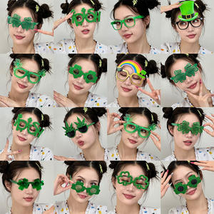 Patricks Day Shamrock Lunettes de soleil Irish Green Four Leaf Clover Glasses <span class=keywords><strong>Leprechaun</strong></span> Costume Accessoires Lunettes - Product Image 6