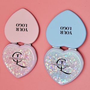 Pink Cute Makeup <b>Mirror</b> Square, Round, Heart, Cat Shape with Magnification for Handbag Purse Double-Sided Shiny Quicksand <b>Mirror</b> - Product Image 2
