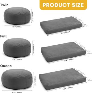 Sillón Puff Moderno 3 en 1 de Terciopelo Holandés para Adultos, Relleno de Espuma Viscoelástica, Reclinable, Convertible, <span class=keywords><strong>Plegable</strong></span>, Colchón Relajante para el Suelo - Product Image 3