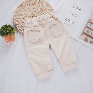 Pantalon en coton biologique 100% Pantalon en jean bleu pleine longueur pour enfants - Product Image 5