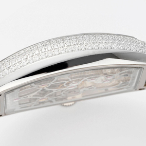 Reloj Mecánico de Lujo con Incrustaciones de Diamantes Blancos, Forma de Barril, Totalmente Automático, Tourbillon Abierto, Alta Calidad, Unisex, para Negocios, 24 mm - Product Image 4