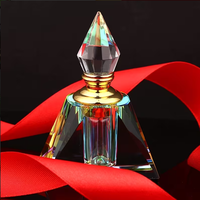 Flacon de parfum vintage égyptien en forme de pyramide rectangulaire, décoratif, rechargeable, mini flacon vide, cristal noir de luxe, 0,1 oz (3 ml), pour huile d'attar