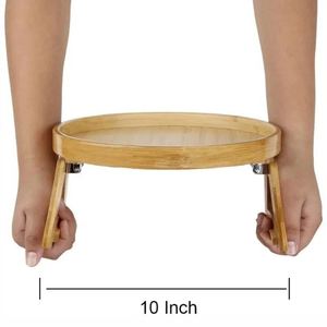 Sofa Tray Table Wooden Fruit Snacks <b>Plate</b> Household Clip-On <b>Racks</b> Bamboo Clip on Side Table Home Organization Storage Tools - Product Image 4