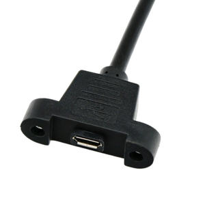 Haute qualité <span class=keywords><strong>Micro</strong></span> 5pin USB mâle à femelle avec trous de montage sur panneau à vis V8 câble d'extension à 90 degrés - Product Image 4