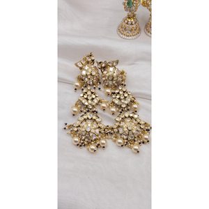 El mejor conjunto de joyas de la colección: pendientes étnicos tradicionales, colgantes tradicionales Polki y colección de pendientes. - Product Image 1