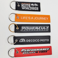 Nouveau porte-clés personnalisé en tissu avec logo privé, étiquettes tissées, porte-clés brodé
