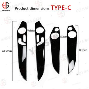 Panel Pintu Interior Mobil Serat Karbon Asli untuk Benz C-Class W205 GLC X253 2014-2020 Stiker Trim Pintu Perekat Sendiri - Product Image 2