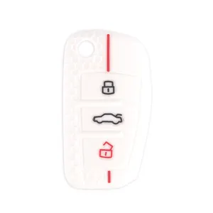 silicone flip folding remote protected car key fobs covers cases skin for Audi A1 A2 A3 A4 A5 A6 A7