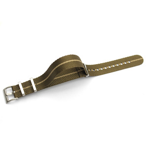 Bracelets de montre en nylon rayé vert <span class=keywords><strong>kaki</strong></span> beige très vendus, une seule pièce, passant 18 mm, 20 mm, 22 mm, bracelet de montre en tissu pour montre lourde - Product Image 3